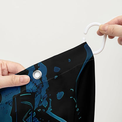 AILONEN Sugar Skull Shower Curtain,Funny Skull Skeleton Design Shower Curtain Set with Hooks for Boys Girls Teens,Skeletons Playing Balls Waterproof Fabric Shower Curtain for Bathroom,36" W*72" H