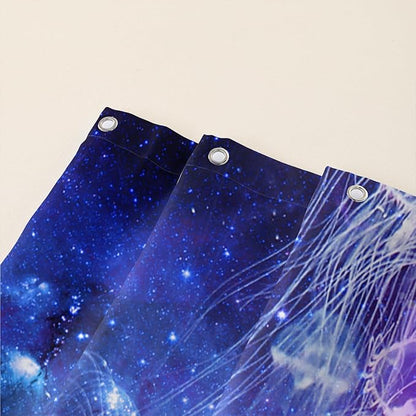 AILONEN Colorful Jellyfish Shower Curtains,Purple Galaxy Bath Curtains,Planet Jellyfish Curtains for Kids Boys Girls,Polyester Waterproof for Bathroom with 12 Hooks,48" W*72" H Purple