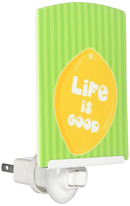 Caroline's Treasures BB7108CNL Lemon Life is Good Ceramic Night Light Compact, UL-Certified, Ideal for Bedroom, Bathroom, Nursery, Hallway, Kitchen, 6x4x3, Multicolor