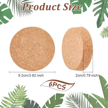 OLYCRAFT 6 Pcs Large Cork Stoppers Tapered Cork Plugs Wood Corks Lids Bottle Lids Cork Stoppers3.6 inch Wine Bottle Stoppers Wood Jar Cork for Kitchen Wedding Favor Canning - 2cm Thick