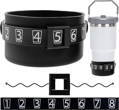 UNIQUE HM&LN Water Bottle Tracker, Daily Water Intake Tracker Reminder, Movable Counting Frame, Protective Silicone Boot for Water Bottle 20-40oz, Bottom Sleeve Cover 2pcs