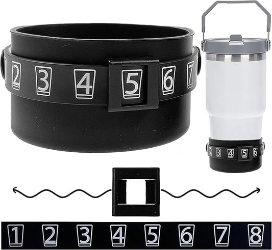 UNIQUE HM&LN Water Bottle Tracker, Daily Water Intake Tracker Reminder, Movable Counting Frame, Protective Silicone Boot for Water Bottle 20-40oz, Bottom Sleeve Cover 2pcs