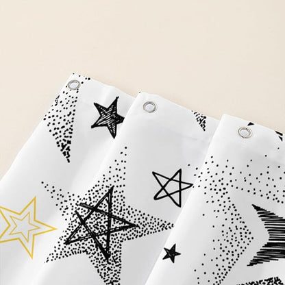 AILONEN Star Shower Curtain, Grey and Gold Tie Dye Star Bathroom Curtain,Minimalist Shower Curtain 72" W*72" H Polyester Waterproof Bathroom Curtain with 12 Hooks