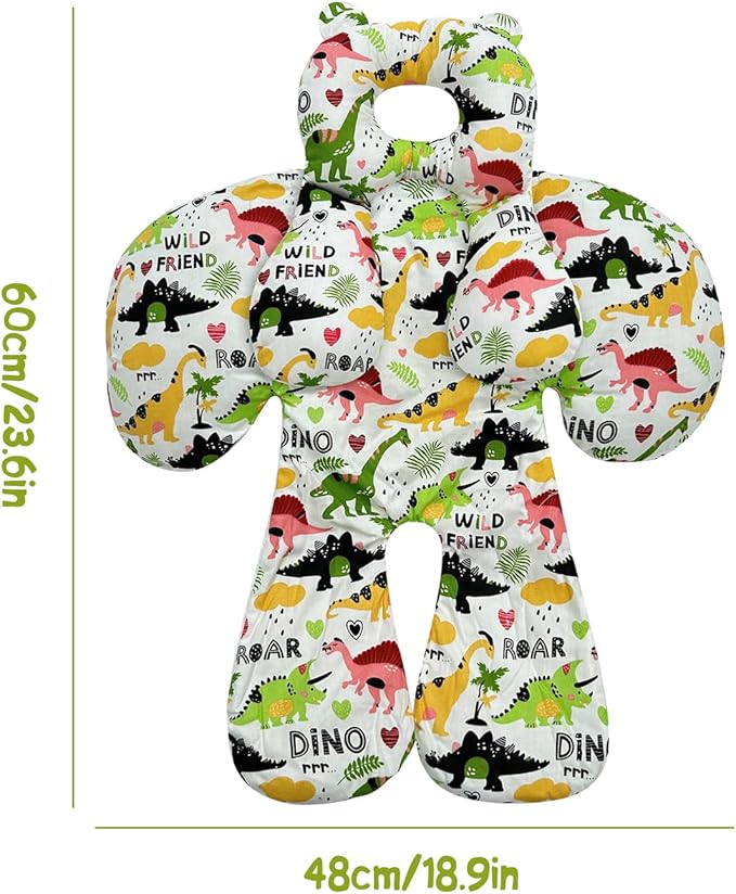 Baby Toddler Stroller Pillow for Newborn, Infant Car Seat Insert Carseat Sleeping Cushion, 2-in-1 Body Ultra-Soft Comfort Support