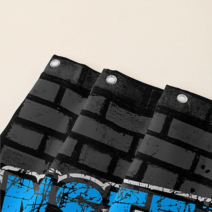 AILONEN Monster Truck Shower Curtain, Black Retro 3D Printed Truck Bath Curtain for Boys,Red Blue Truck Car Bathroom Decor Waterproof Fabric 60" W*72" H Inch with 12 Plastic Hooks