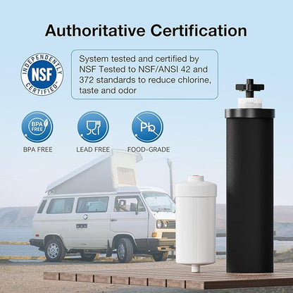 7" Ceramic Filter Activated Carbon Gravity Water Replacement Element (Fluoride, 2 & Black Carbon, 2)