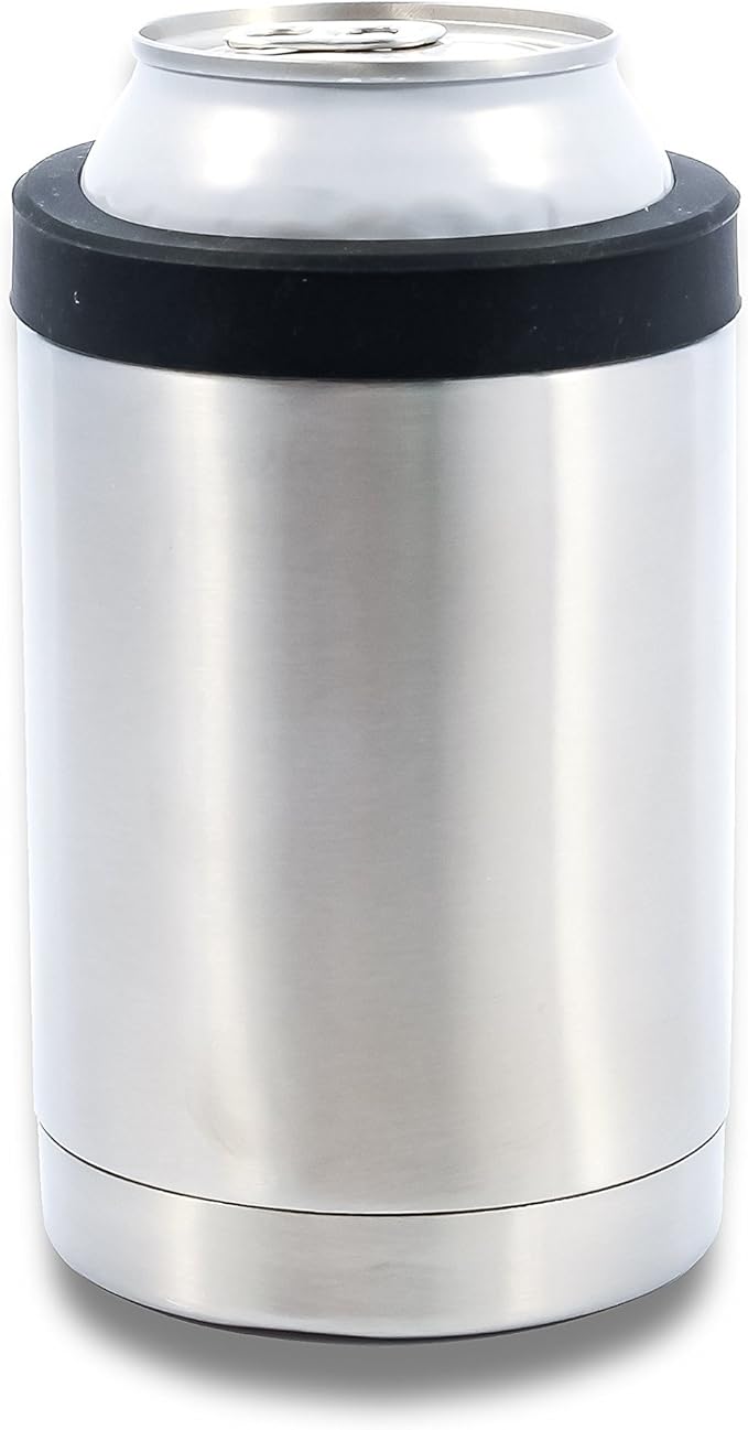 Camco Currituck Stainless Steel Can Holder- Holds 12 oz Drink Cans and Glass Bottles and Much More, Won't Condensate (51863)