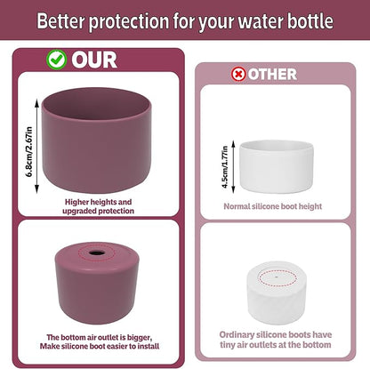 2PCS Silicone Water Bottle Boot for Owala 24oz 32oz 40oz,Anti-Slip Protective Sleeve Bottom Bumper Protector for FreeSip, Twist, and Flip Water Bottles