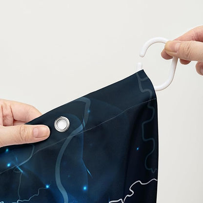 AILONEN Lion Shower Curtain,Evening Lightning Howling Lion Bath Curtain,Fierce Lion Bathroom Curtain Decor,Safari Animal Polyester Waterproof 60" W*72" H Shower Curtain (12 Hooks)