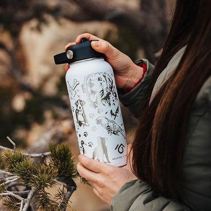 Animal Rescue Water Bottle | 32 oz Engraved Stainless Steel Vaccuum Sealed | Best Friends Pets & Animal Themed