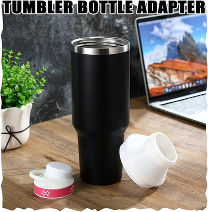 Water Bottle Adapter Compatible with 40 oz Stanley Leakproof Cup Lid Compatible with Stanley, Black, Cup Not Included