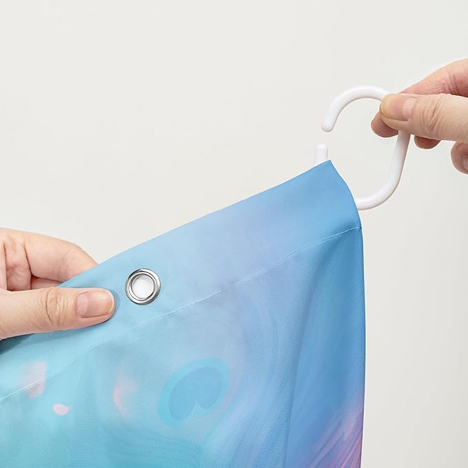 AILONEN Peacock Shower Curtain for Bathroom, Pink and Blue Peacock Feather Print Shower Curtain,Fashion Tie Dye Bath Curtain for Girls Women Waterproof 48" W*72" H