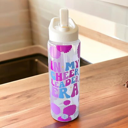 32oz Cheerleader Water Bottle with Straw Lid | BPA-Free Reusable Bottles for Cheerleaders, Cheer Team or Cheerleading Coach | Great Gifts for Girls, Coaches