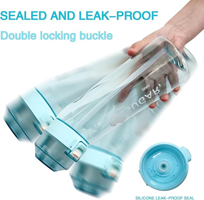 Air Water Bottle,650ML Scent Water Cup with 6 Flavour Pods,Leak Proof Sports Water Cup with Straw Suitable for Outdoor Sports,Gifts From Friends, Birthday Gifts (Blue+6 Pods)