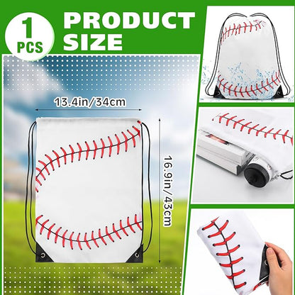 2 Pcs Baseball Party Favors Sports Drawstring Bag 24 oz Baseball Reusable Water Bottles Sports Water Bottle for Sporting Cycling Working Traveling Gym Outdoor