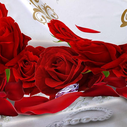 AILONEN Rose Flower Shower Curtain for Bathroom,Red Rose Bathroom Curtain for Girls Women,Romantic Flower Bath Curtain 36" W*72" H Polyester Waterproof Bathroom Curtain with Hooks