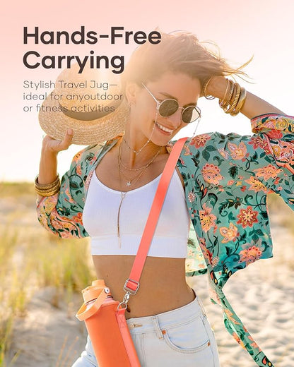 40oz Insulated Water Bottle, BUZIO Stainless Steel Water Flask with Straw Lid and Carrying Pouch, Keep Cold 48h Leak Proof Lead-Free Double Wall Vacuum Thermo Tumbler Sport Metal Canteen, Orange