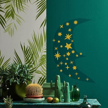 Sparkles and Stars Wall Decals, 300 Stars Wall Sticker, Sparkle Wall Decal, Space Kids Room Decor, Nursery Wall Art, Celestial Wall Stickers(Golden)