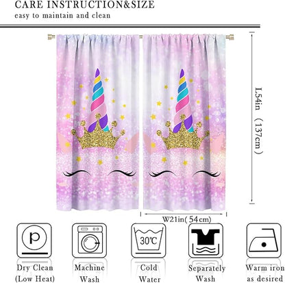 Kids Unicorn Curtains Kids Girls Boys Rainbow Unicorn Pattern Blackout Curtains Bedroom Curtains 42x54 Inches 2 Panels