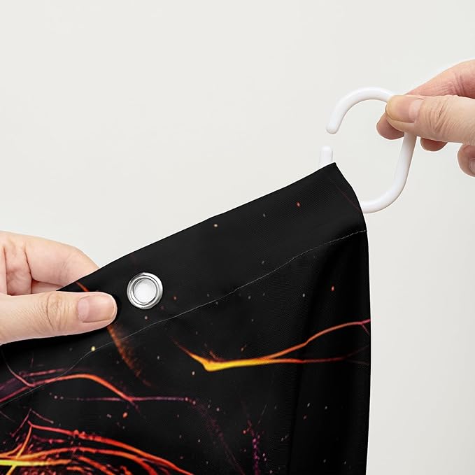 AILONEN Howling Lion Leopard Print Shower Curtain,Cartoon Animal Lion Theme Kids Boys Bath Curtain,Modern Fantasy Colorful Waterproof Decor Shower Curtain, 48" W x 72" H