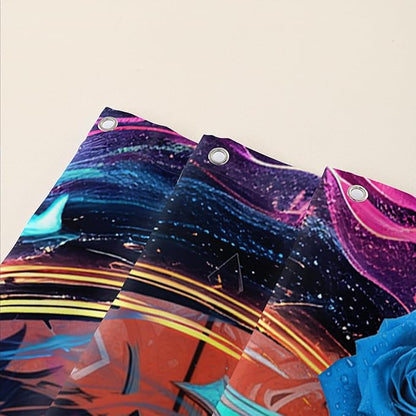 AILONEN Howling Lion Leopard Print Shower Curtain,Cartoon Animal Lion Theme Kids Boys Bath Curtain,Modern Fantasy Colorful Waterproof Decor Shower Curtain, 72" W x 72" H