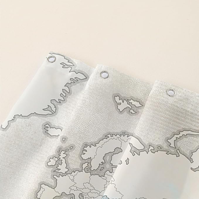 AILONEN Seahorse Shower Curtain for Bathroom,Nautical Coast Retro Map Ocean Bath Curtain 72" W*78" H,Blue Sea Animal Print Decorative Waterproof Curtain with 12 Plastic Hooks