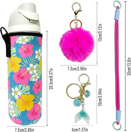 24oz Sleeves Compatible with Owala Sleeve Water Bottle Strap Compatible with Owala Charm Cute Accessories Compatible with Owala FreeSip Stainless Steel 24oz Tritan 25oz Twist 24oz Tumbler