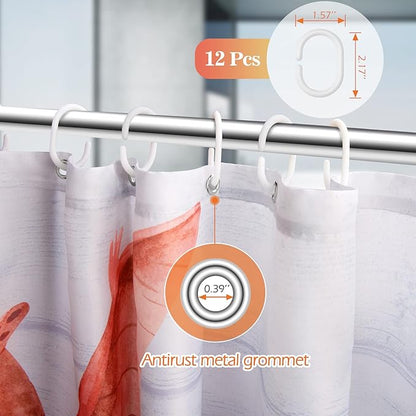 Aimego Cartoon Dinosaur Shower Curtain Yellow Cute Dino Animal Park Pattern Kids Shower Curtain Set with 12 Hooks for Bathroom Decor Accessories Bathtub Curtain, 72"x72"