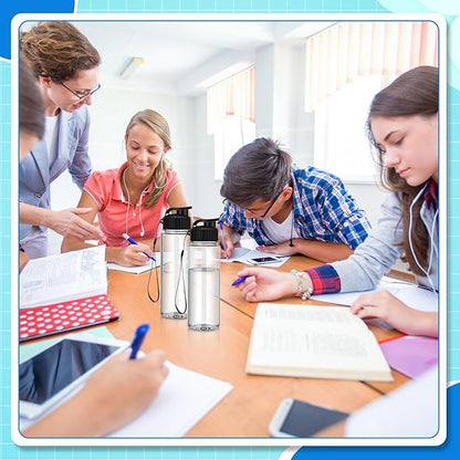 Mifoci 20 Pieces Water Bottle Bulk Plastic Water Bottles Bulk Gym Sports Adults Reusable Large Water Bottles with Leak Proof Flip Top for Party Outdoor(17 oz,Black)