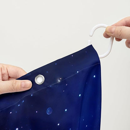 AILONEN Blue Rose Shower Curtain,Romantic Flower Bath Curtain for Girls Women,Blue Galaxy Starry Rose Floral Curtain for Bathroom Decor 72" W*78" H,Waterproof with 12 Plastic Hooks