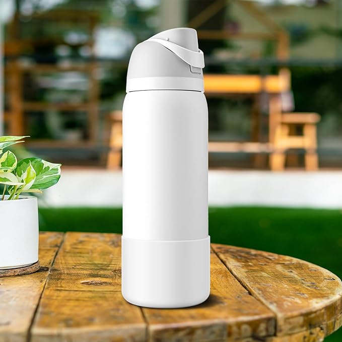 2PCS Silicone Water Bottle Boot for Owala 24oz 32oz 40oz, Anti-Slip Protective Sleeve Bottom Bumper Protector for FreeSip, Twist, and Flip Stainless Steel Water Bottles