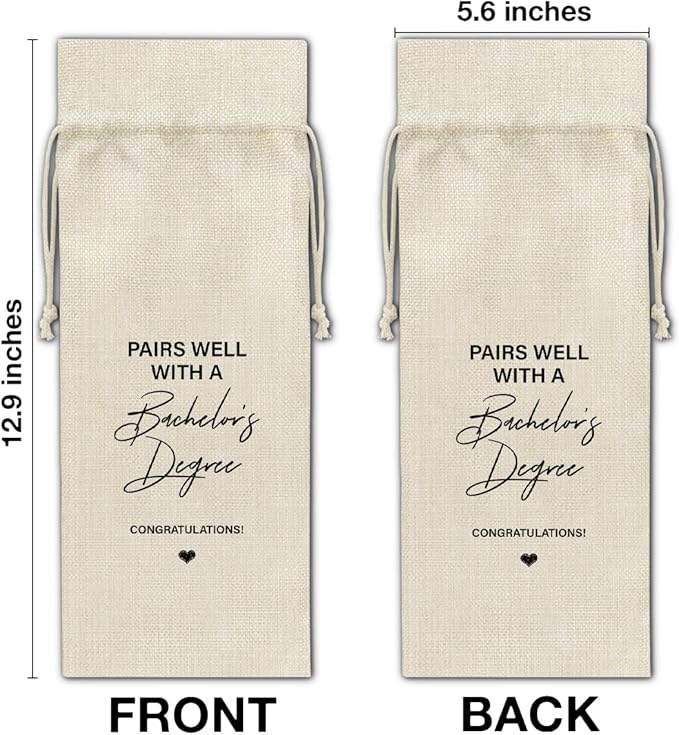 Graduation Wine Bag Bachelor's Degree Wine Gift Bag Bachelor Degree Graduation Gifts for Him Her University Graduates College Grad