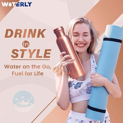 Pure Copper Water Bottle 34 oz Leak Proof Design | 100% insulated copper | Copper healing water benefits for Drinking ,Traveling, gifts , Gym& Office | (1000 ml)