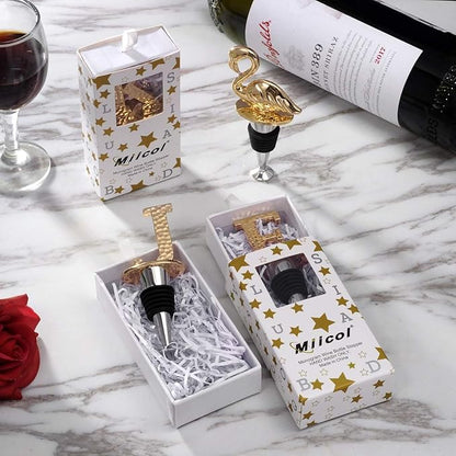 Miicol Wine Bottle Stopper, Prosecco Stopper, Gold Wine Stopper, Personalised Champagne Stopper, Initial Wine Stopper, Funny Prosecco Gift, Wine Lovers Gift, Kitchen Decor, Letter J