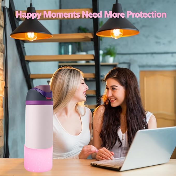 2PCS Silicone Water Bottle Boot for Owala 24oz 32oz 40oz,Anti-Slip Protective Sleeve Bottom Bumper Protector for FreeSip, Twist, and Flip Water Bottles