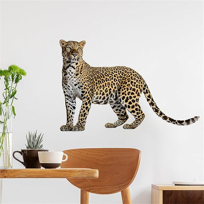 Lifelike Cheetah Wall Decal 3D Animals Wall Sticker Safari Wall Decor for Nursery Kid'sroom School Classroom Livingroom Bedroom Bathroom Decoration (Lifelike Cheetah 2)