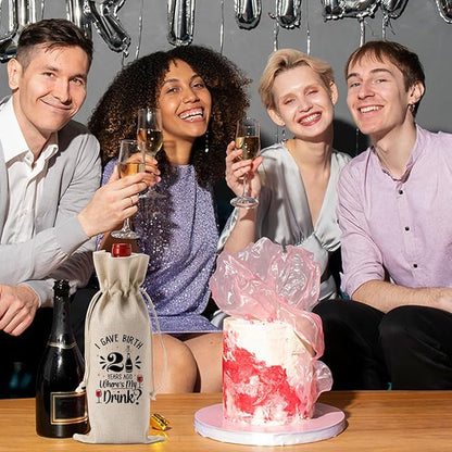 21st Birthday Wine Gifts Bag for Her Sister, Twenty-one Year Old Birthday Party Decorations Wine Bag, Funny Birthday Wine Bag Gifts for Her Friends, 21st Birthday Wine Bag Gifts