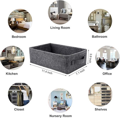 Small Storage Basket Modern Storage Baskets Felt Collapsible Baskets Storage Bins for Cellphone Earphone Chargers Cables Make Up Hair Supplies Fabric Drawers Storage Baskets Cute Storage Baskets