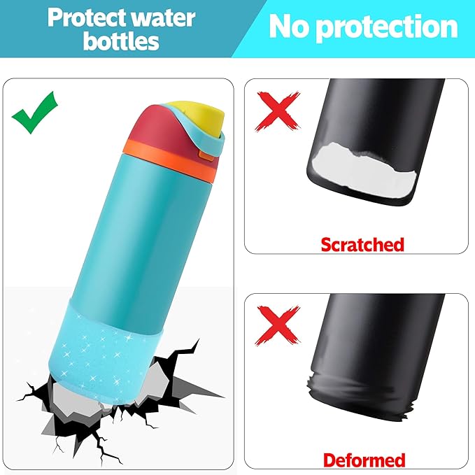 2PCS Silicone Water Bottle Boot for Owala 24oz 32oz 40oz,Anti-Slip Protective Sleeve Bottom Bumper Protector for FreeSip, Twist, and Flip Water Bottles