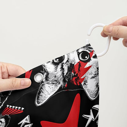 AILONEN Kitten and Puppy Shower Curtain,Rock Kitten Puppy Bath Curtains for Kids Boys Girls,Animal Polyester Waterproof with 12 Plastic Hooks 60" W*72" H