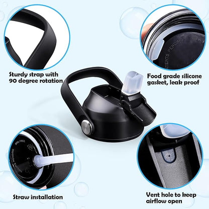 Lid Gasket Replacement for Thermoflask 24oz/32oz/40oz/64oz,Water Bottle Silicone Gaskets Each with Pick for Water Bottle Straw Lid, Chug Lid & Chug Spout