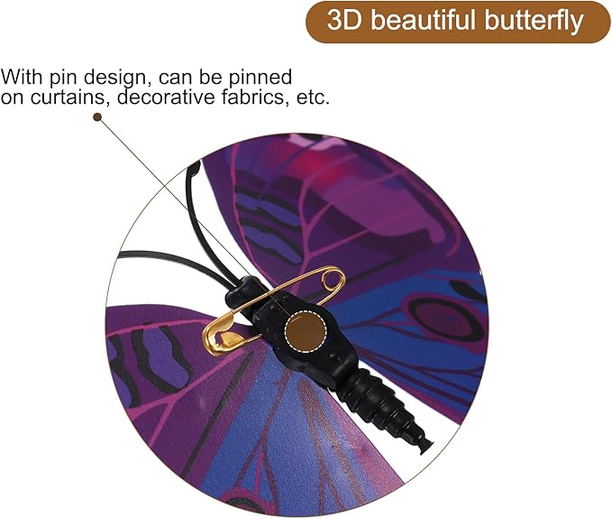 uxcell 120Pcs 3D Beautiful Butterfly Removable DIY Wall Stickers for Bedroom TV Background Decorations, Purple