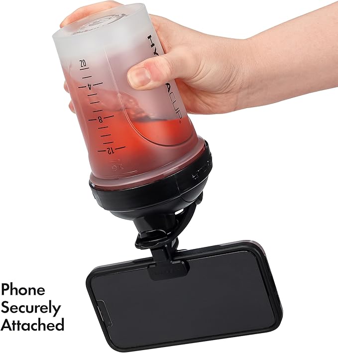 Hydra Cup JailBreak Pro - 28 oz Shaker Cup with Removable Phone Clip, Shaker Bottle for Protein Shakes with Carry Handle, Ball Blender, BPA Free (Black)