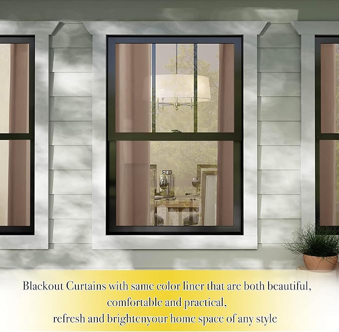 NICETOWN Total Blackout Panels for Nursery, Super Soft, Heavy Duty and Thick Window Treatment Curtains 63 Inches Long with Same Color Lined for Basement (1 Pair, Cappuccino, 42" Wide Each Panel)