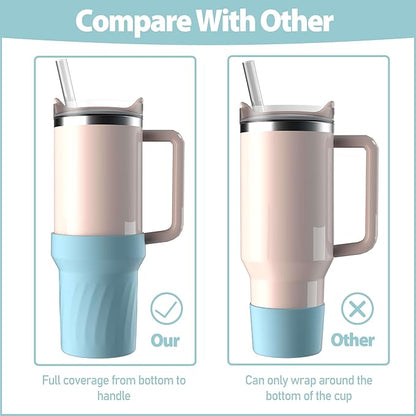 40oz Cup Accessories, Silicone Boot for 40oz Tumbler, Bottom Protector Cup Boot, Water Bottle Holder（Silicone Blue）