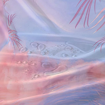 AILONEN Pink Wonderland Shower Curtain,Blue and Pink Sweet Bathroom Shower Curtain for Girls Kids Teens, 72" W*72" H Dream Sky Theme Shower Curtain Sets for Bathroom