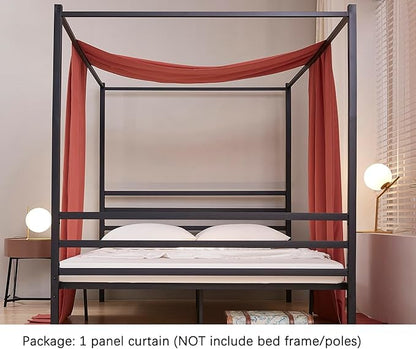 Akiky Montessori Floor Bed Canopy Curtains Linen Canopy for Kids House Bed Canopy Scarf for Toddler Adult Bed Frame Canopy Panel Nursery Room Decor (Full/Queen,Terracotta)