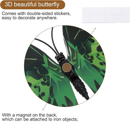 uxcell 120Pcs 3D Beautiful Butterfly Removable DIY Wall Stickers for Bedroom Living Room TV Background Decorations, Green
