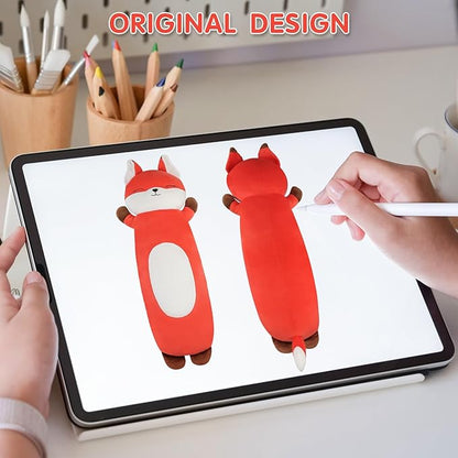 22 inch Orange Fox Body Pillow for Kids, Fox Stuffed Animals, Soft Long Cuddle Pillow Plushies, Giant Cute Fox Plush Toys Gift for Kids, Boys Birthday
