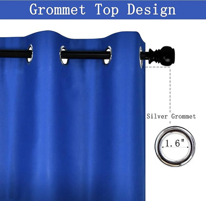 Royal Blue Valances for Windows Solid Grommet Top Blackout Valance for Kitchen Short Straight Drape Valance for Bedroom Boys Room 52X18 1 Panel